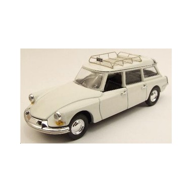 Miniature Citroen ID19 Break Taxi blanche 1959