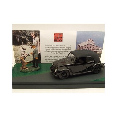 Miniature Volkswagen Coccinelle cabriolet, Hitler et son chien 1938