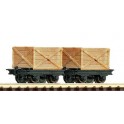 Wagonnets à ridelles en bois, kit de 2 wagons