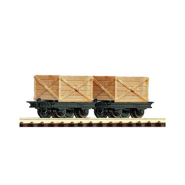 Wagonnets à ridelles en bois, kit de 2 wagons