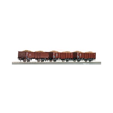Coffret de 3 wagons de marchandises découverts de la DB, Epoque 4