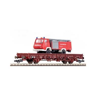 Wagon porte-grume avec véhicule de pompier de l'ÖBB, Epoque 5