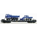 Wagon Plat chargé de deux camions DB AG, Epoque 5