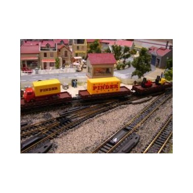 Coffret 3 wagons plats avec véhicules Cirque Pinder