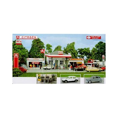 Garage Citroën Miniature Avec Voiture - échelle HO (1/87) - SAI 160 - Neuf