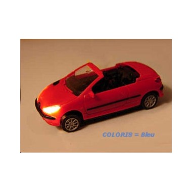 Miniature Peugeot 206 Cabriolet Bleu, Phares eclairés