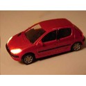 Miniature Peugeot 206 5 portes Rouge, Phares eclairés