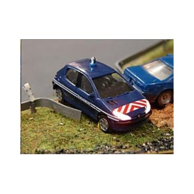 Miniature Peugeot 206 Gendarmerie, Phares + Gyro fonctionnels
