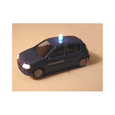 Miniature Renault Clio 2 Gendarmerie, Phares + Gyro fonctionnels