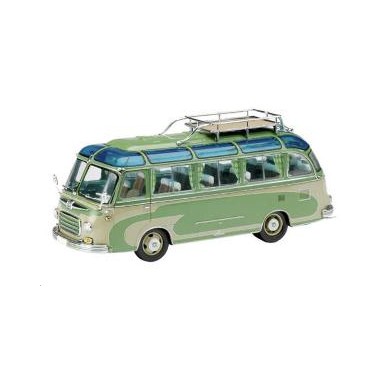 Miniature Setra S6 Bus vert/gris