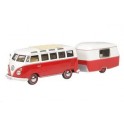 Miniature Volkswagen T1 Samba avec caravane Eriba