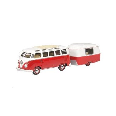 Miniature Volkswagen T1 Samba avec caravane Eriba