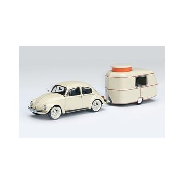 Miniature Volkswagen Coccinelle avec caravane Eriba