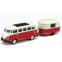 Miniature Volkswagen Kombi T1 + Caravane