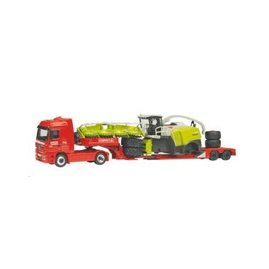 Miniature Mercedes Actros, remorque surbaissée, Claas Jaguar 960