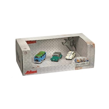 Miniatures Volkswagen T2a, Coccinelle et Kubelwagen, Coffret cadeau "Ludolf"