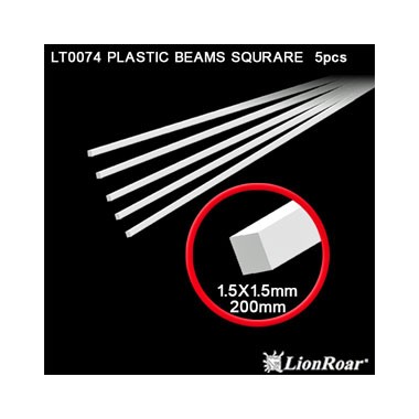 Plastic Beams 1.5 mm Square