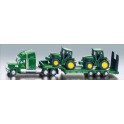 Miniature Camion Remorque surbaissée + 2 Tracteurs John Deere