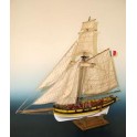 Maquette Le Renard, cotre corsaire de Surcouf 1812