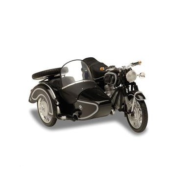 Miniature BMW R60-2 + Side-car noire