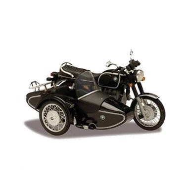 Miniature BMW R90-6 + Side-car noire