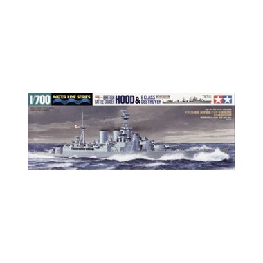 Maquette British Battle Cruiser Hood & E Class Destroyer 