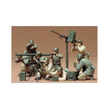 Figurines maquettes Equipage canon et mortier U.S,- 2ème GM