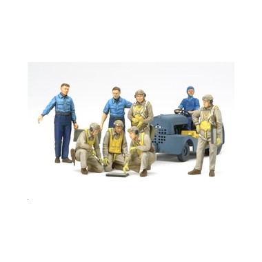 Figurines maquettes pilotes et personnel U.S. Navy, 2ème GM