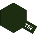 Tamiya TS2 Vert foncé mat, bombe de peinture 100 ml