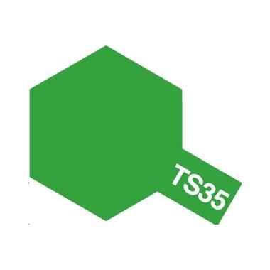 Tamiya TS35 Vert pré brillant, bombe de peinture 100 ml