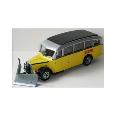 Miniature Saurer 3CT1D Bus Chasse-neige suisse