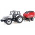 Miniature Tracteur Valtra T + Botteleuse Massey Ferguson 169V