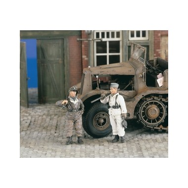 Figurines maquettes Mécaniciens tanks allemands, 2ème GM