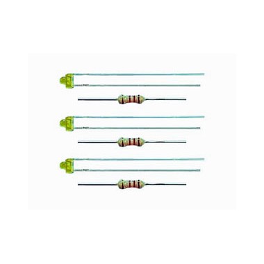 LED jaunes 12V Diam.1.8 mm avec résistance 