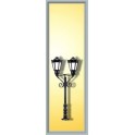 Lampadaire de parc double noir, ampoules LEDs