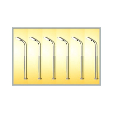 Lampadaire fouet lumiere blanche, kit de 6