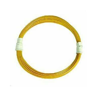 Cable electrique jaune extra-fin Diam.0,6mm, fil 0,03mm2, long. 5m