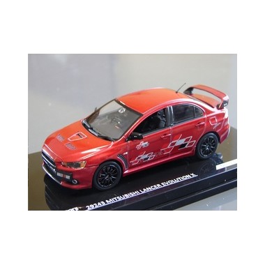 Miniature Mitsubishi Lancer Evo.X rouge métallisé