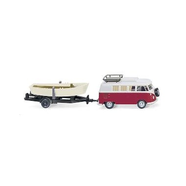 Miniature Volkswagen Camping-car T1 avec bateau Miniature Volkswagen Camping-car T1 avec bateau