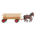 Miniature chariot à ridelles avec deux chevaux