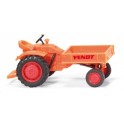 Miniature tracteur Fendt plateau porteur orange 1960