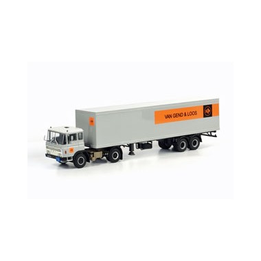 Miniature DAF 2600 Classic Box trailer Van Gend & Loos