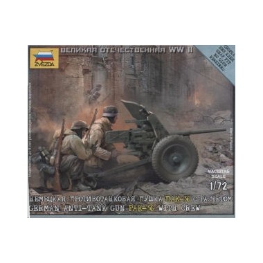 Maquette Canon anti-chars allemand PAK-36 avec équipage, 2ème GM