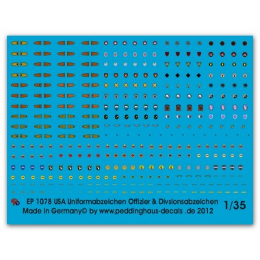 Décalques USA insignia Officiers- divisonal markings and tank corps Décalques USA insignia Officiers- divisonal markings and tank corps