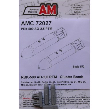 RBK-500 AO-2,5 RTM Cluster Bomb RBK-500 AO-2,5 RTM Cluster Bomb