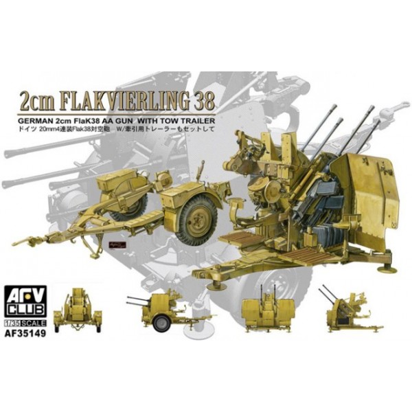 Afv 35149 AFV Club 35149 Maquette 2 cm Flakvierling 38 with tow trailer - francis ...