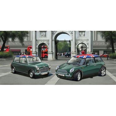 Maquette Mini Cooper, Coffret Cadeau 2 voitures