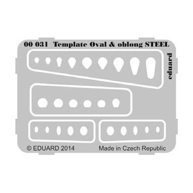 Photodécoupe Template ovals & oblong STEEL Photodécoupe Template ovals & oblong STEEL