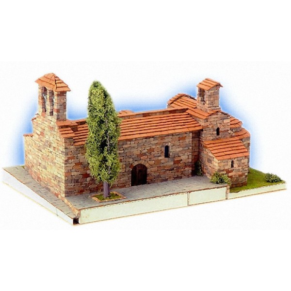 Maquette d'eglise romane 6. Maquette materiaux naturels a construire -  francis miniatures