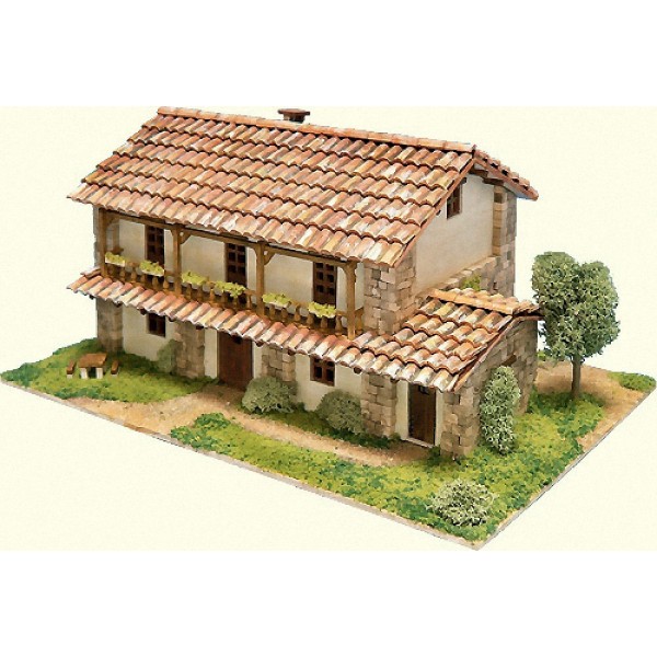 La maison du soleil en kit carton à colorier et à monter sans colle - 39  pièces - 28 x 18 x 42 cm T - Kit maquettes céramique - Creavea